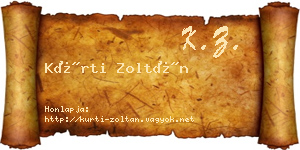 Kürti Zoltán névjegykártya