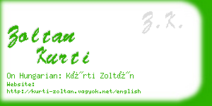 zoltan kurti business card