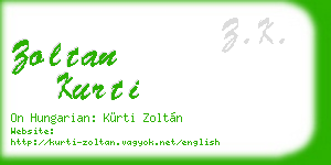 zoltan kurti business card